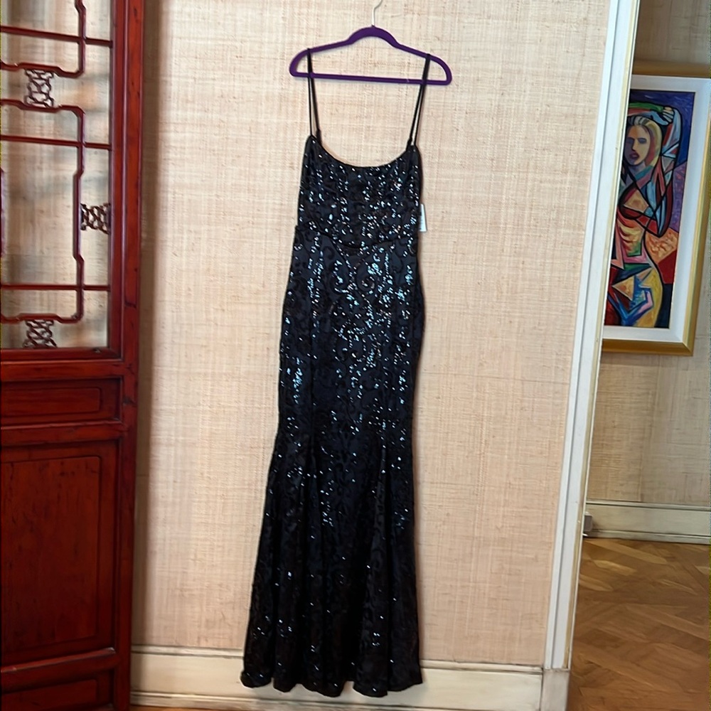 Never worn Windsor satin and sequin evening gown